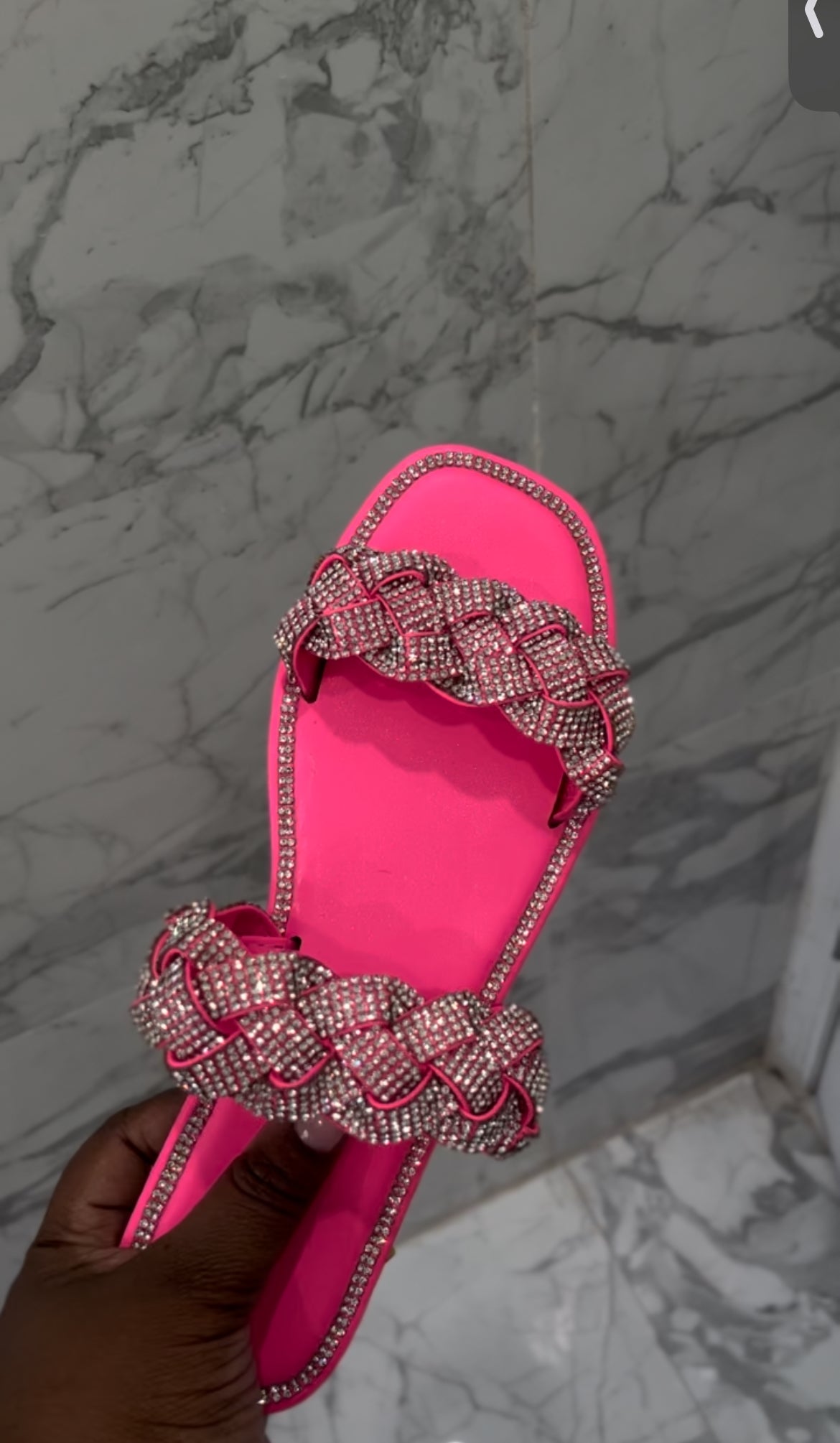 Madelyn - Braided Rhinestone Sandal - Pink ( Wide Feet Friendly)