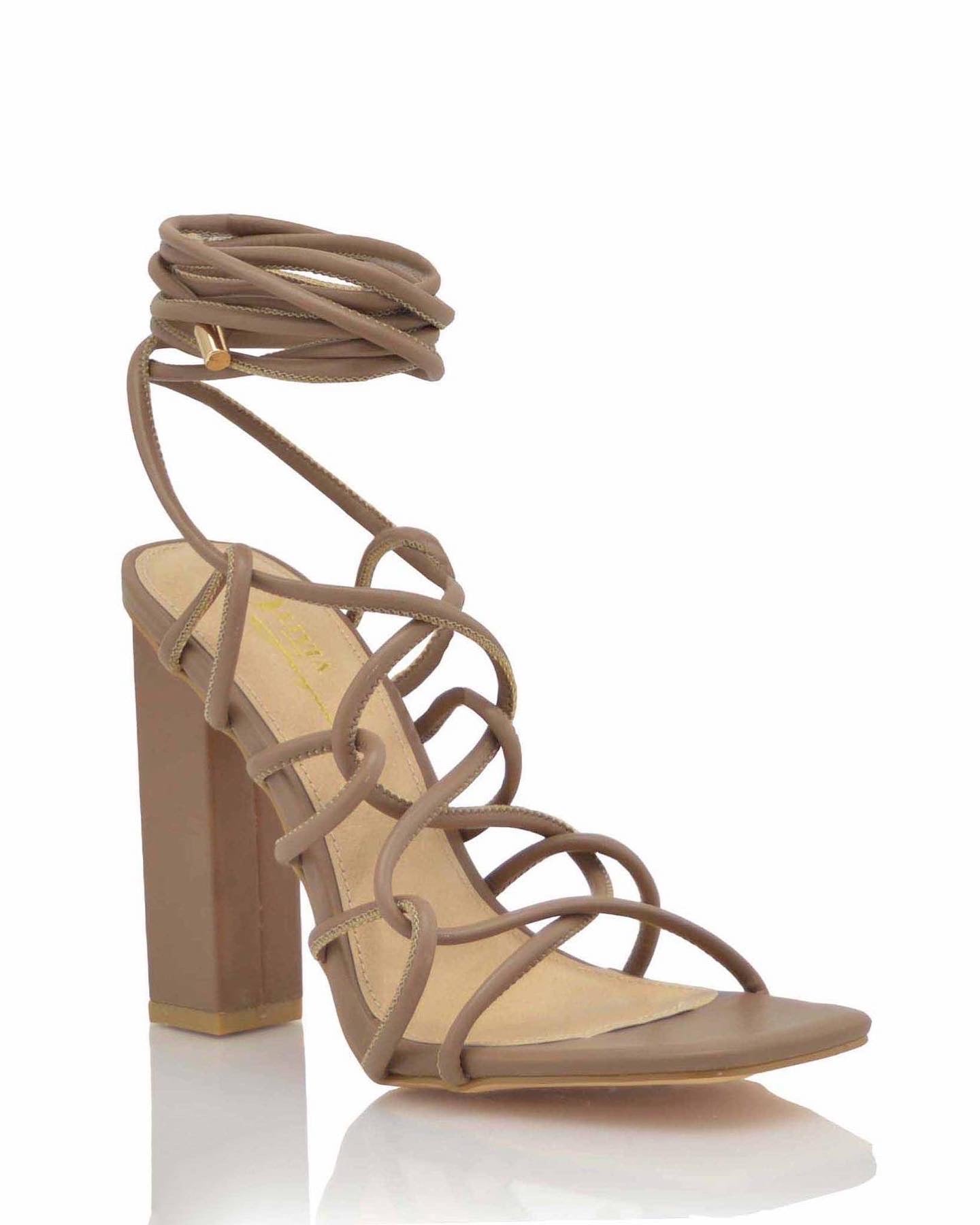 Romana - Mocha Strappy Heel ( Wide Feet Friendly)