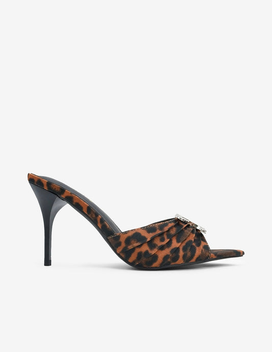 Shyla - Leopard Print Mule with Stiletto Heel