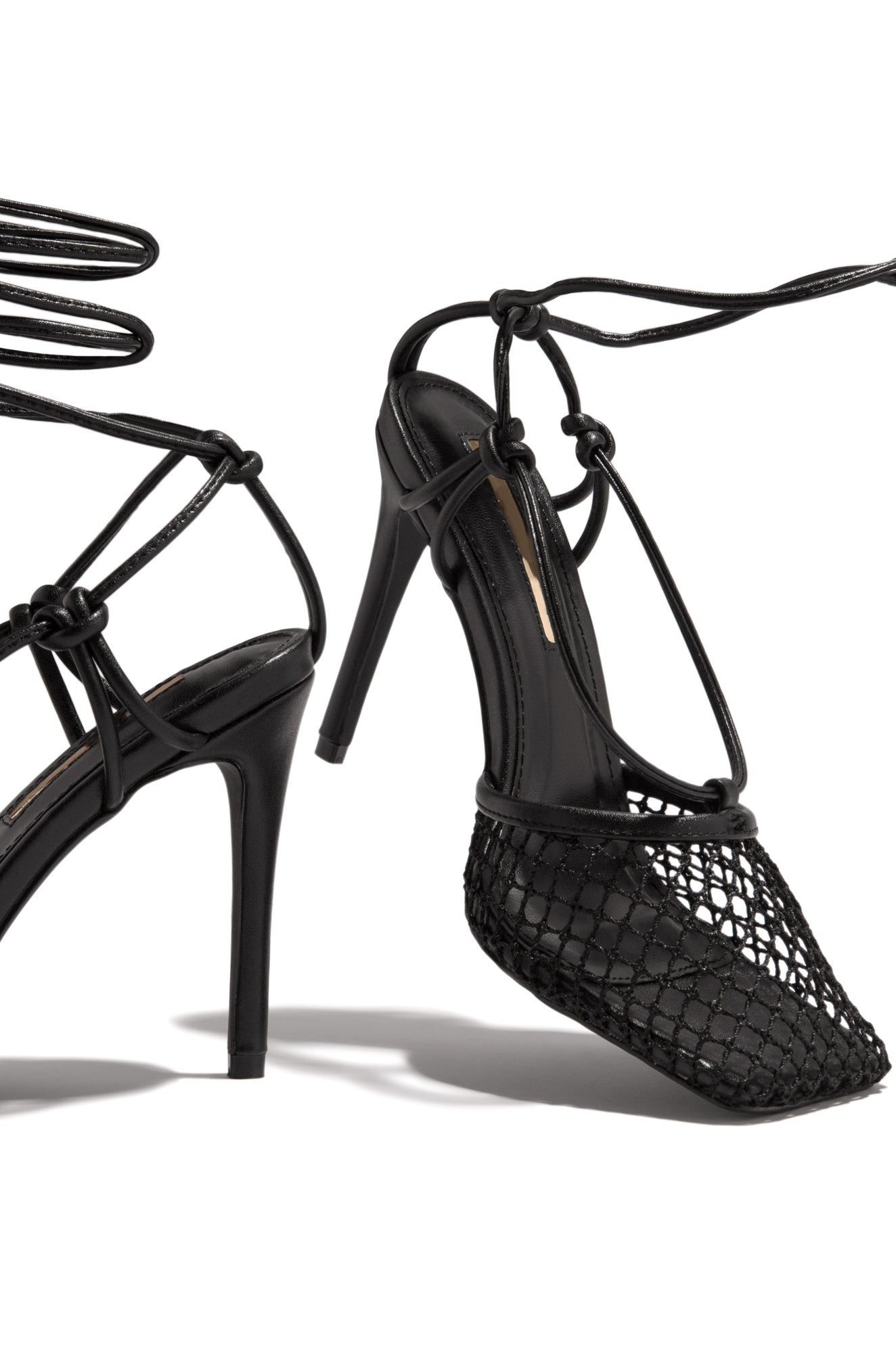 Bentley 2.0 - Black Mesh Square Toe Heel