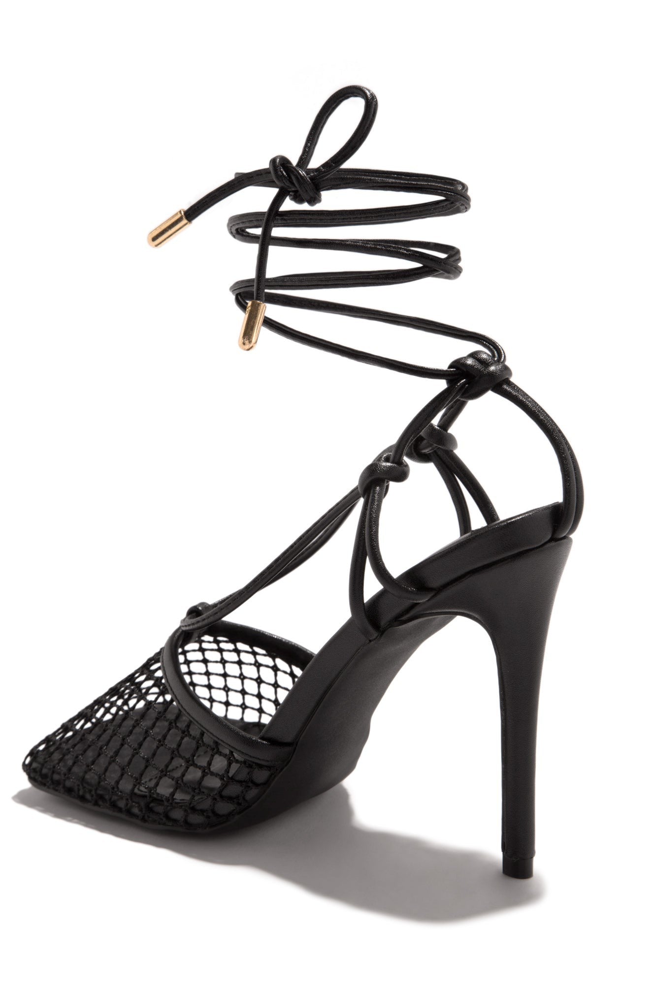 Bentley 2.0 - Black Mesh Square Toe Heel